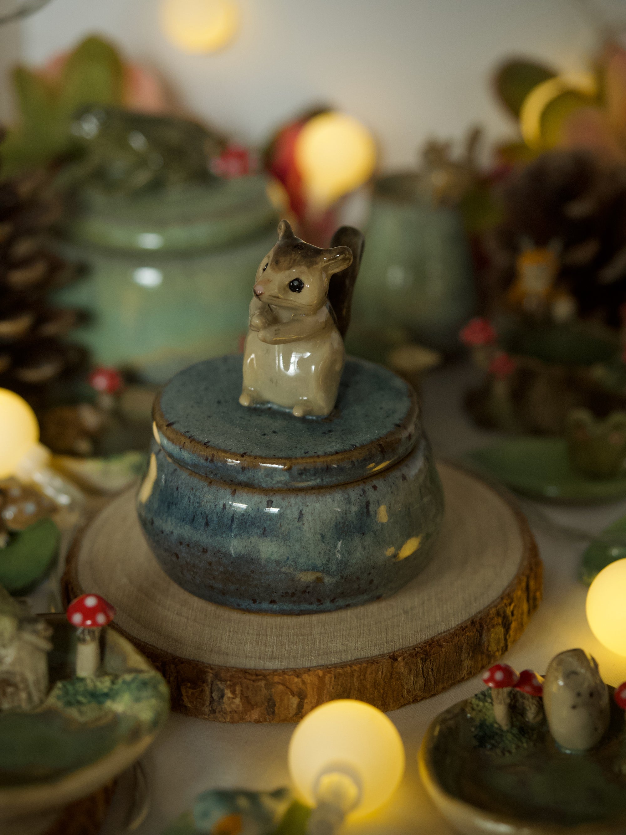 Chipmunk Trinket Pot 5 width x 3 depth (without animal in cm)
