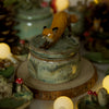 Stretching Fox Trinket Pot 5 width x 3 depth (without animal in cm)
