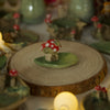 Tiny Mushroom House Version 1 Leaf Trinket 4 length x 2.5 width (cm)