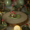 Tiny Mushroom House Version 1 Leaf Trinket 4 length x 2.5 width (cm)
