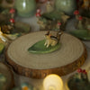 Playful Chipmunk Leaf Trinket 4 length x 2.5 width (cm)