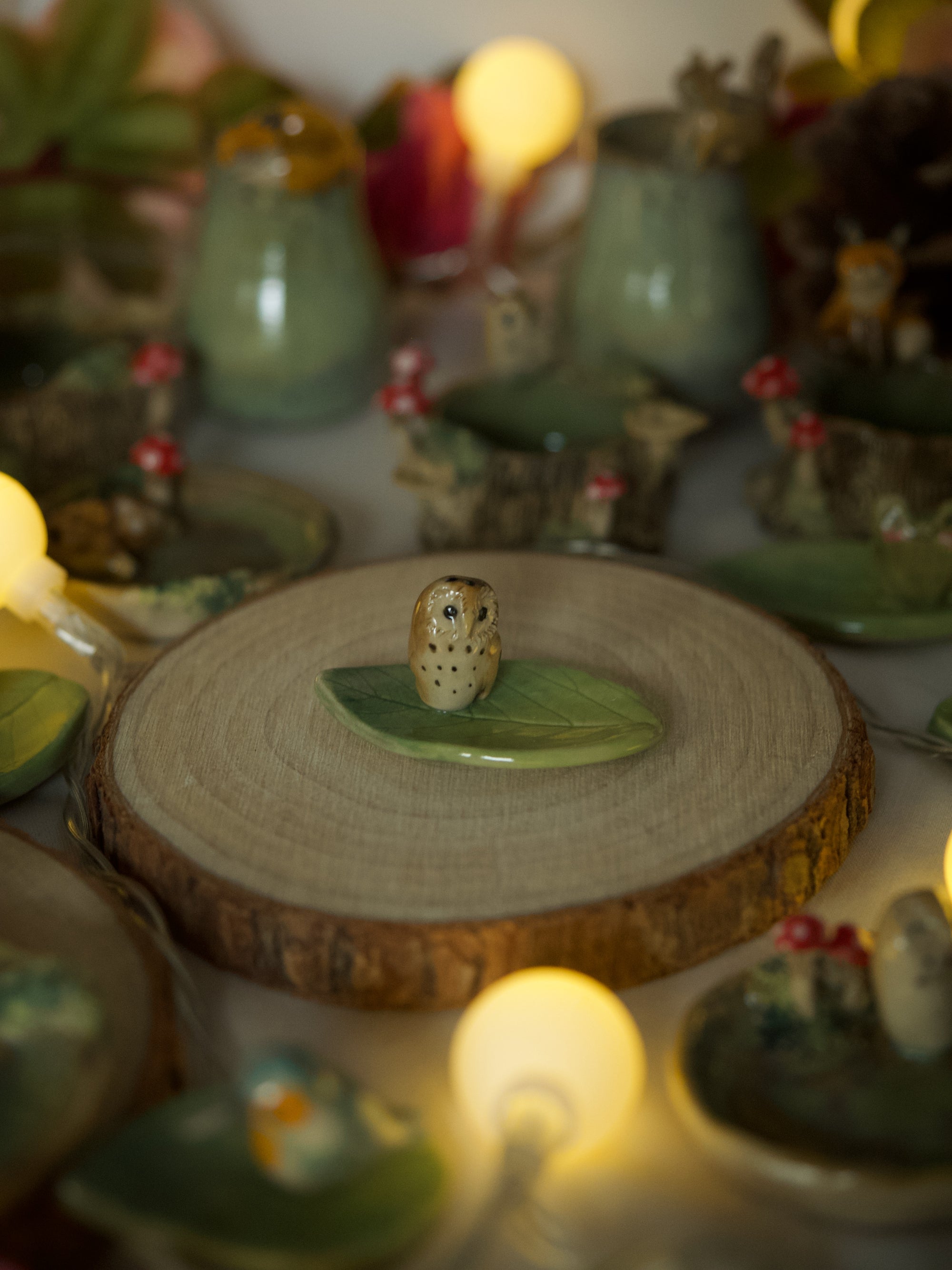 Owl Version 1 Leaf Trinket 4 length x 2.5 width (cm)