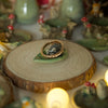 Sleeping Raccoon Leaf Trinket 4 length x 2.5 width (cm)