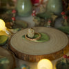 Owl Sleeping Leaf Trinket 4 length x 2.5 width (cm)