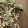 Woodland Treehouse Wall Hanging with Two Hooks ( Option to add flowers as Vessel Is open at top) Charm owl and Flower Details (11cm height x 5cm width