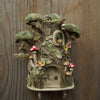 Woodland Treehouse Wall Hanging with Two Hooks ( Option to add flowers as Vessel Is open at top) Charm owl and Flower Details (11cm height x 5cm width