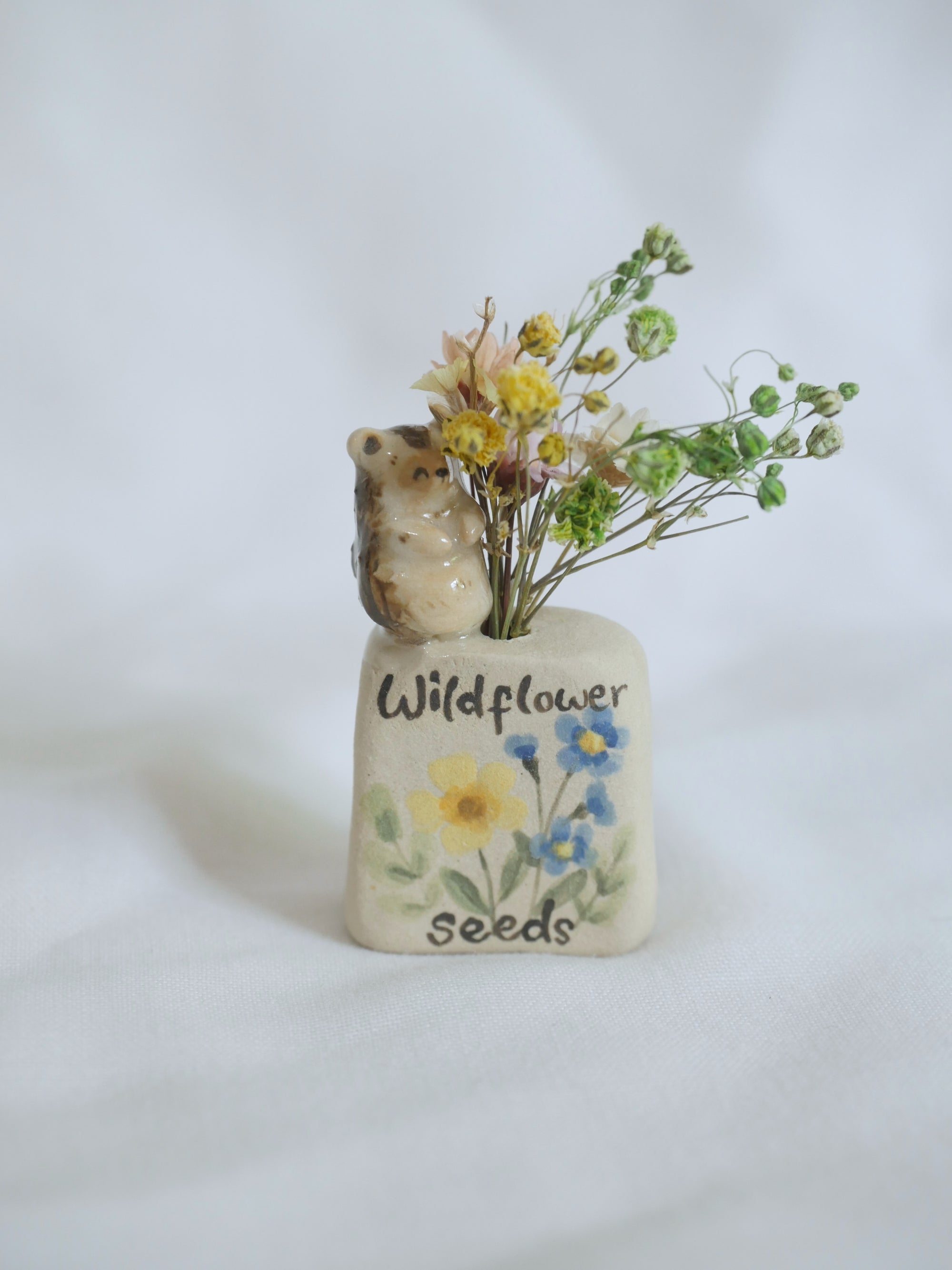 Hedgehog Wildflower Seed Miniature Dried Flower Sculpture