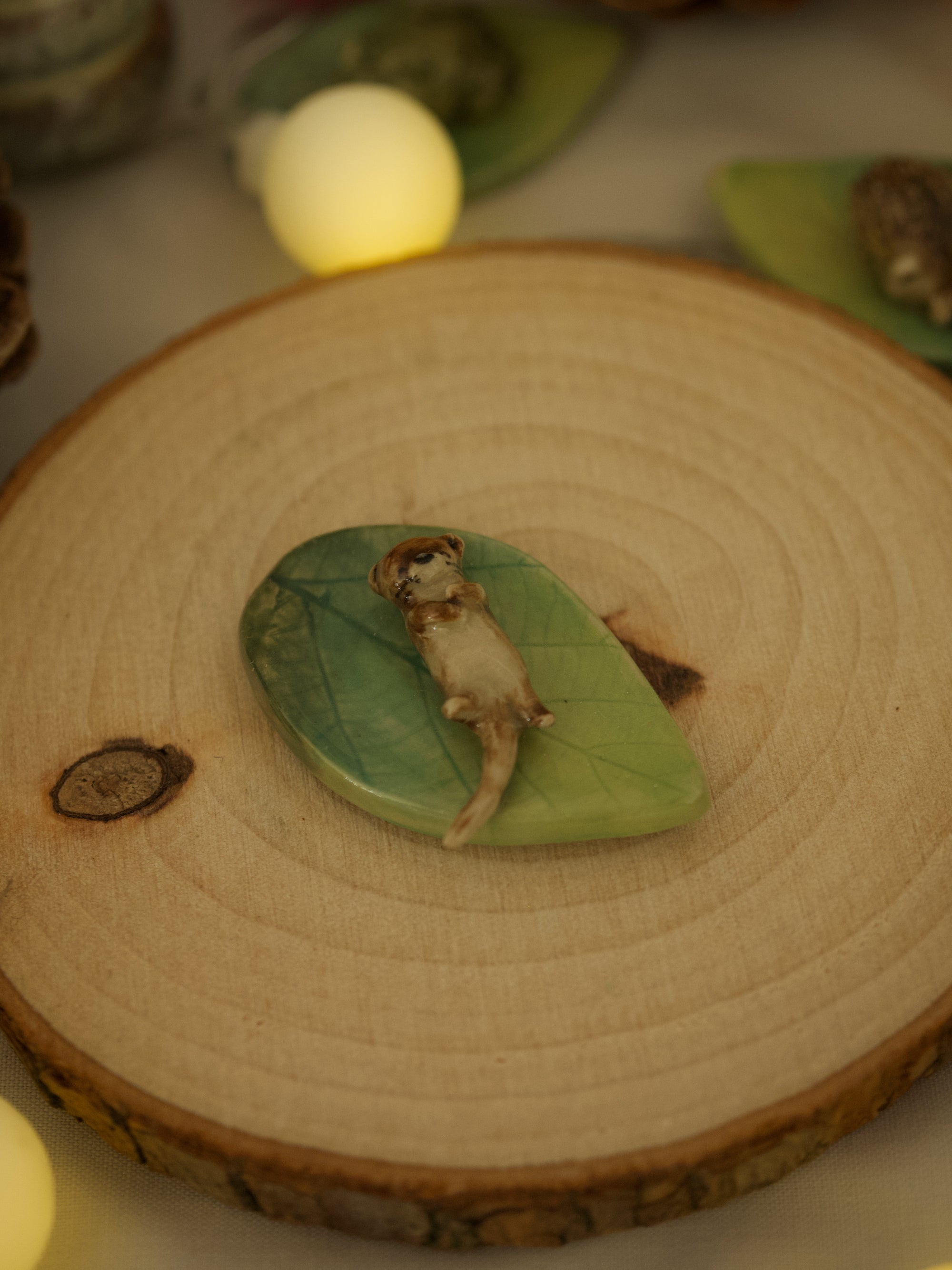 Sleeping Otter Trinket 4 length x 2.5 width (cm)