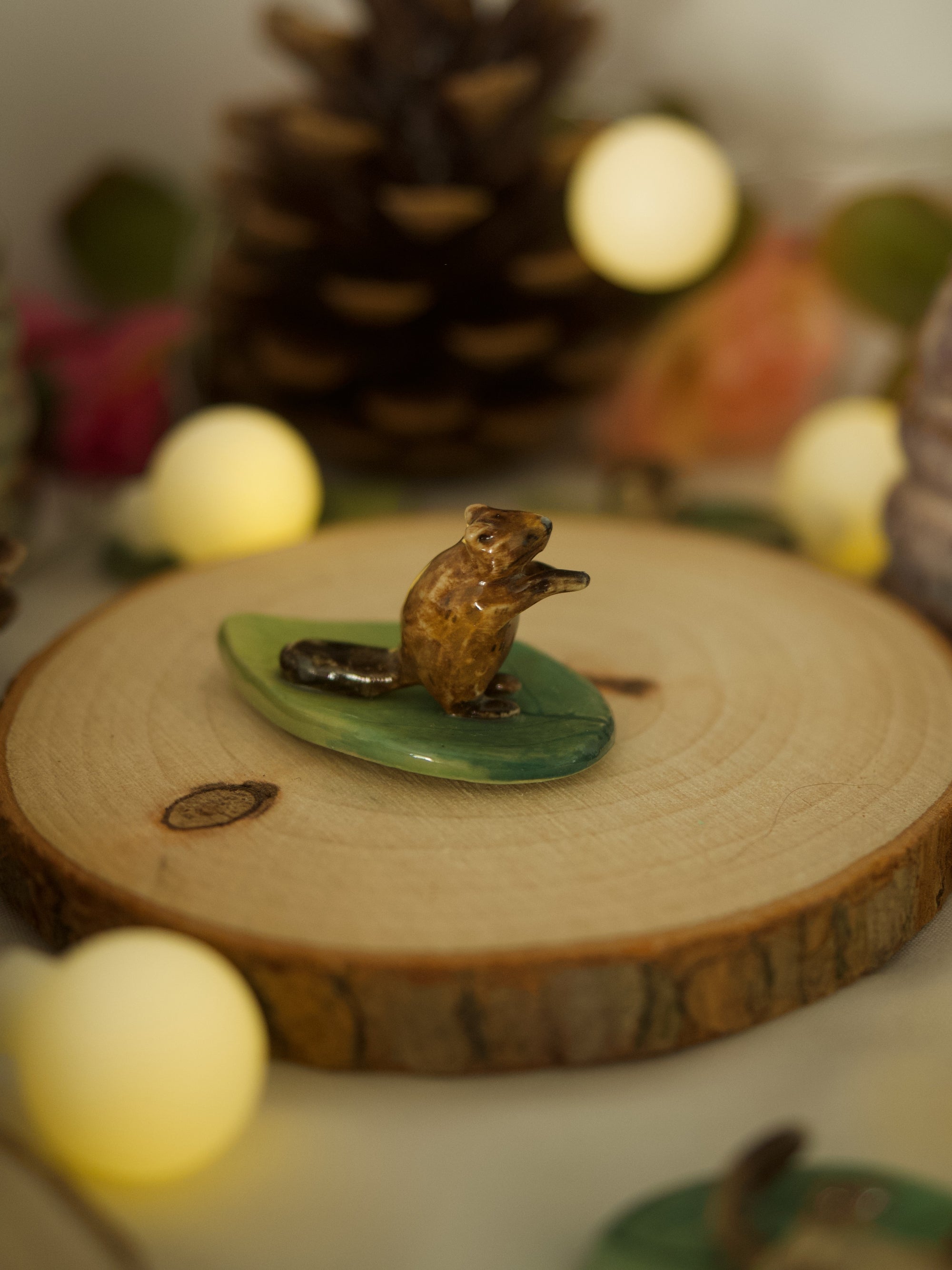 Beaver Leaf Trinket 4 length x 2.5 width