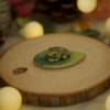 Frog Sitting Leaf Trinket 4 length x 2.5 width