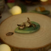 Laying Cat Leaf Trinket 4 length x 2.5 width