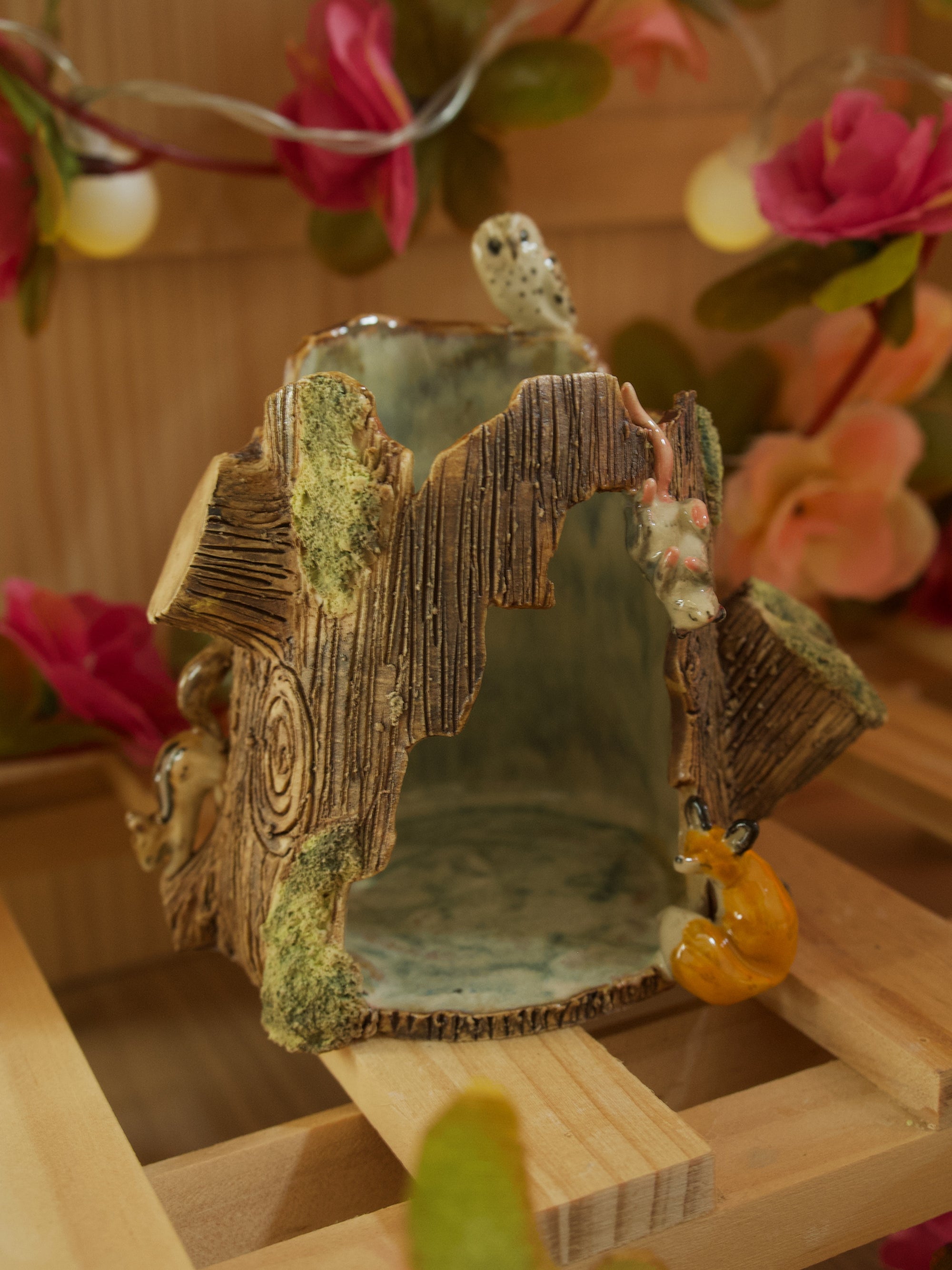 Woodland Animals Tea light Holder or Trinket Ornament (5cm Width x 7cm Height)