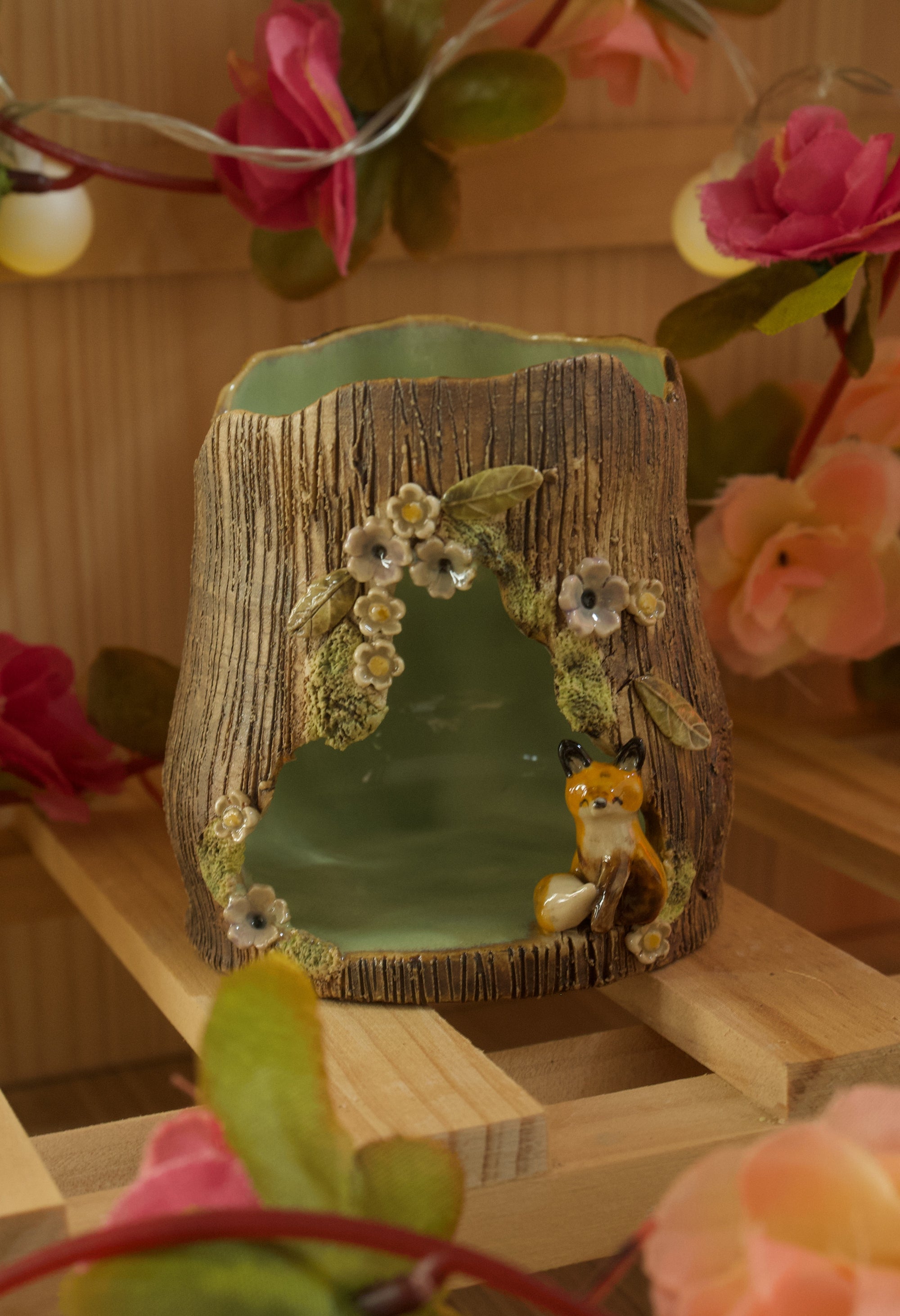 Fox Tea light Holder or Trinket Ornament (6cm Width x 7cm Height)