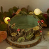 PRE ORDER FOR MID MARCH :Frogs and Birds Tree Stump Trinket (7cm Width x 3.5cm Height)