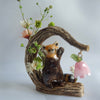 Spring Red Panda Dried Flower Piece
