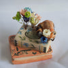 Red Panda Book Dried Flower Sculpture
