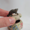 Raccoon Bell Flower Trinket Pot