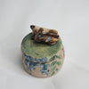 Small Sleepy Flower Petal Cat Trinket Pot