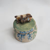 Small Sleepy Flower Petal Cat Trinket Pot