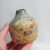Cow Floral Flecked Clay Bud Vase