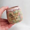 Deer Floral Flecked Clay Vessel