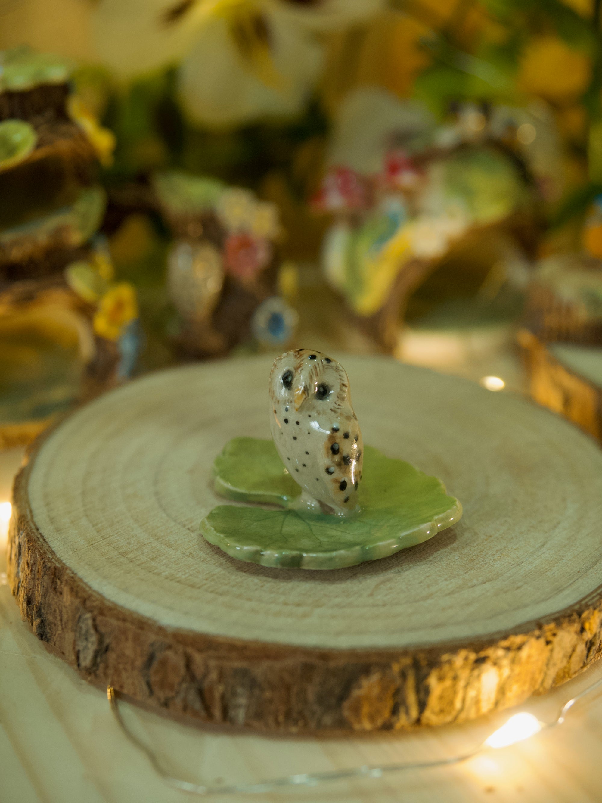 Tiny Leaf Trinket Barn Owl (3x3cm)