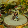 Tiny Tree Stump Trinket Owl  (3.5cm Tall)