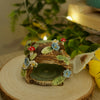 Woodland Dome Frog and Birds (4.5cm height and width)