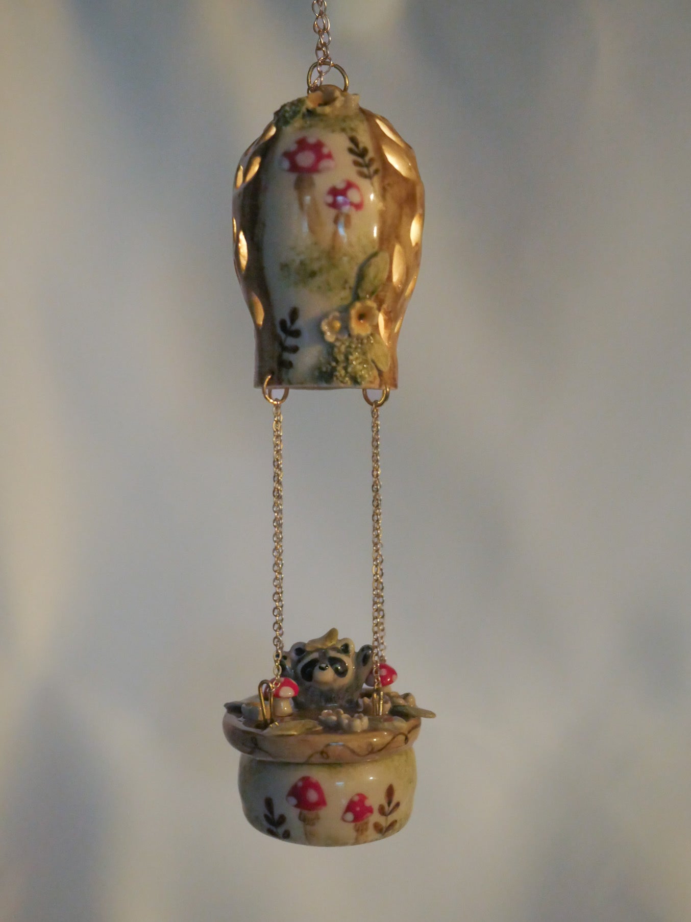 Made to order Raccoon Light Up Hot Air Balloon ( end  October dispatch)