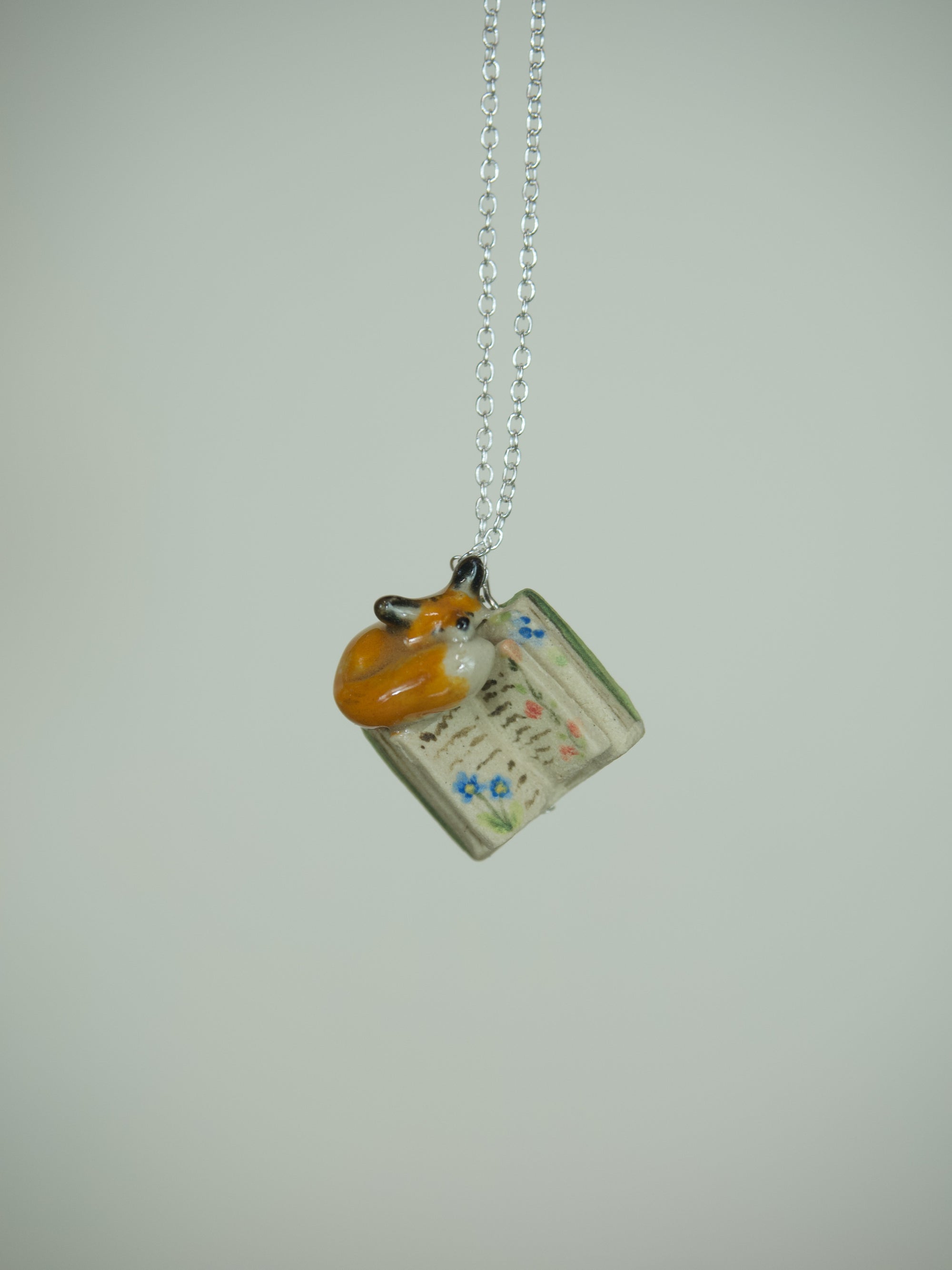 Made To Order:Fox Open Book Necklace 18inch(on or before 15th August Dispatch)