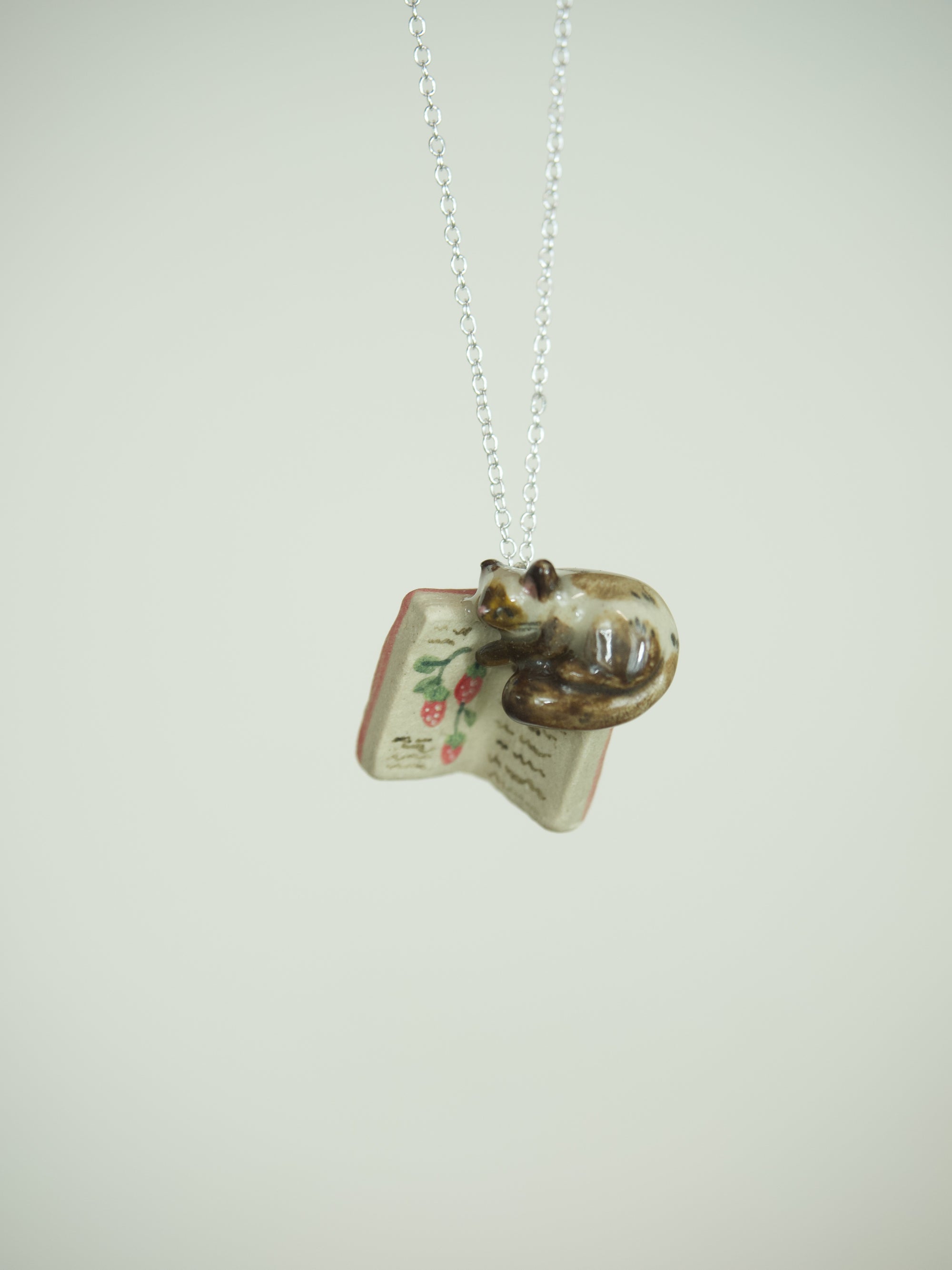 Made To Order: Cat Open Book Necklace 18inch (on or before 15th August Dispatch)