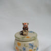 Red Panda Floral Basket Trinket Pot