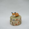 Tiny Sleepy Fox Trinket Pot