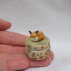 Tiny Sleepy Fox Trinket Pot