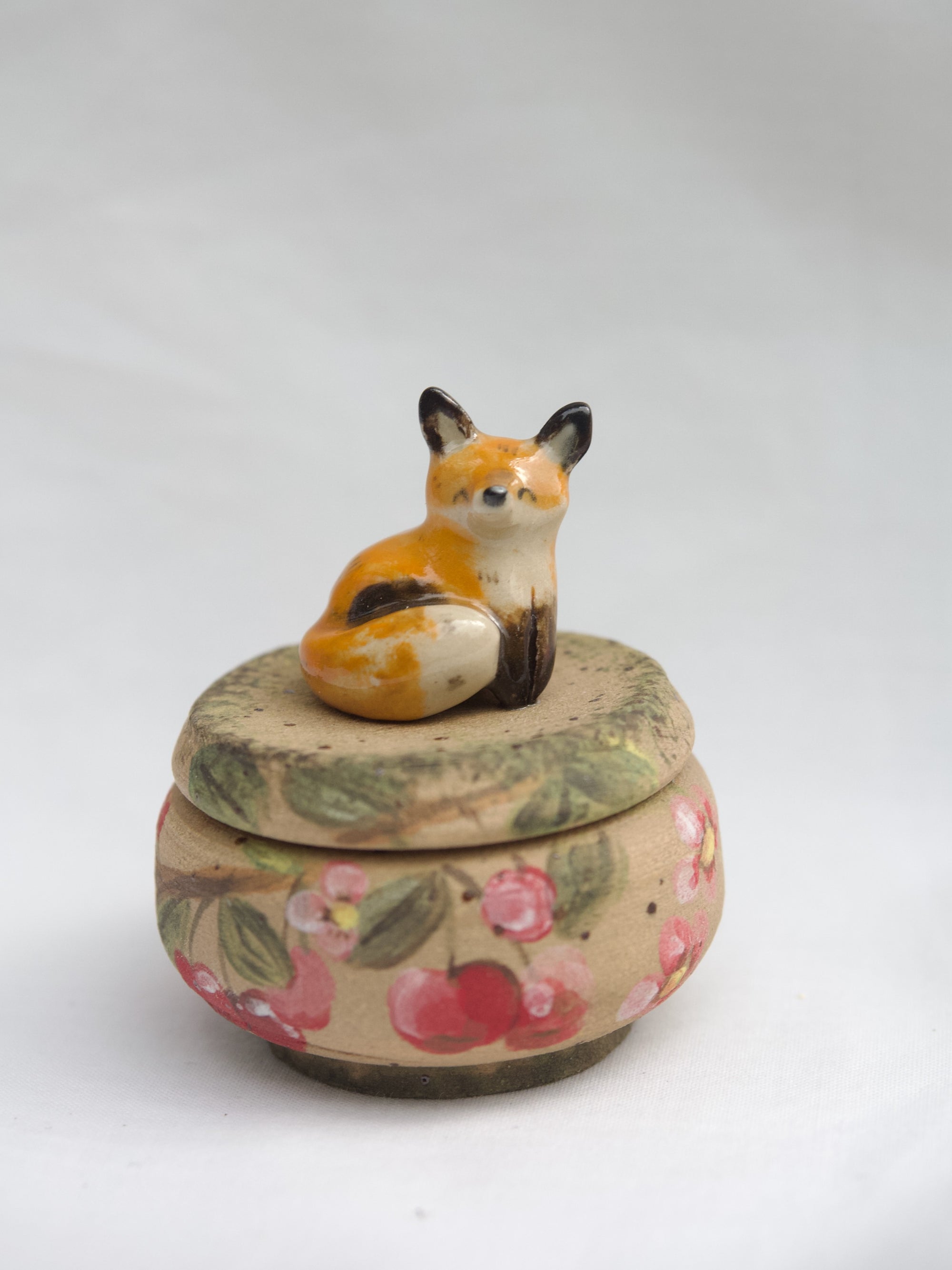 Cherry Fox Trinket Pot