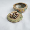 Sleeping Floral Cat Trinket Pot