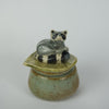 Raccoon Sitting Leaf Trinket