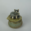 Raccoon Sitting Leaf Trinket