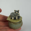 Raccoon Sitting Leaf Trinket