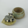 Raccoon Sitting Leaf Trinket