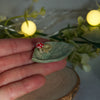 Tiny Red Mushroom Leaf Dish(4cm length x 2.5cm width)