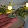 Tiny Laying Hedgehog Leaf Dish (4cm length x 2.5cm width)