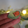 Tiny Sleepy Squirrel Leaf Dish (4cm length x 2.5cm width)