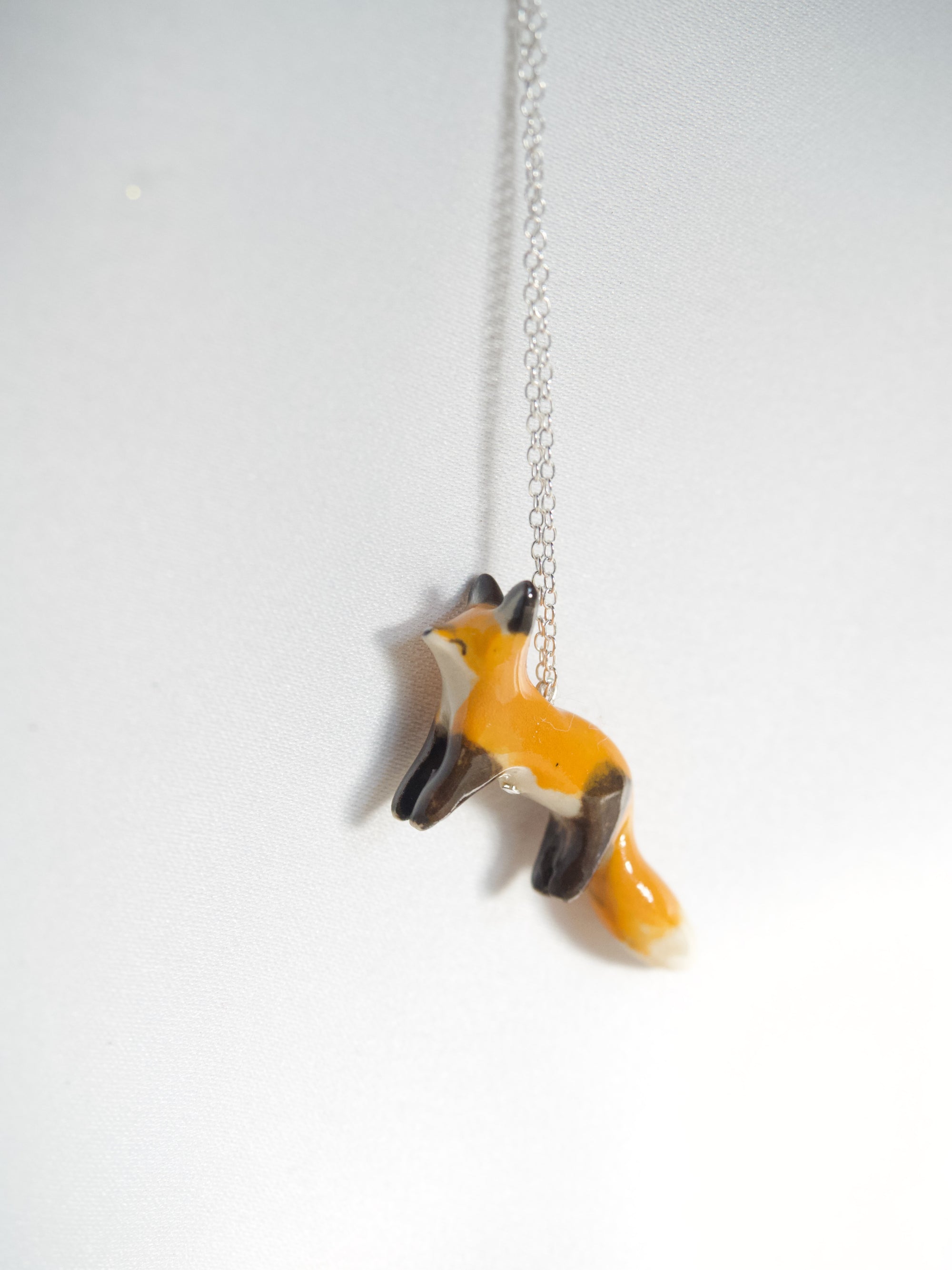 18inch Sterling Silver Fox Necklace