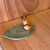 Tiny Leaf Ring Dish sitting fox (6cm length 4cm width)