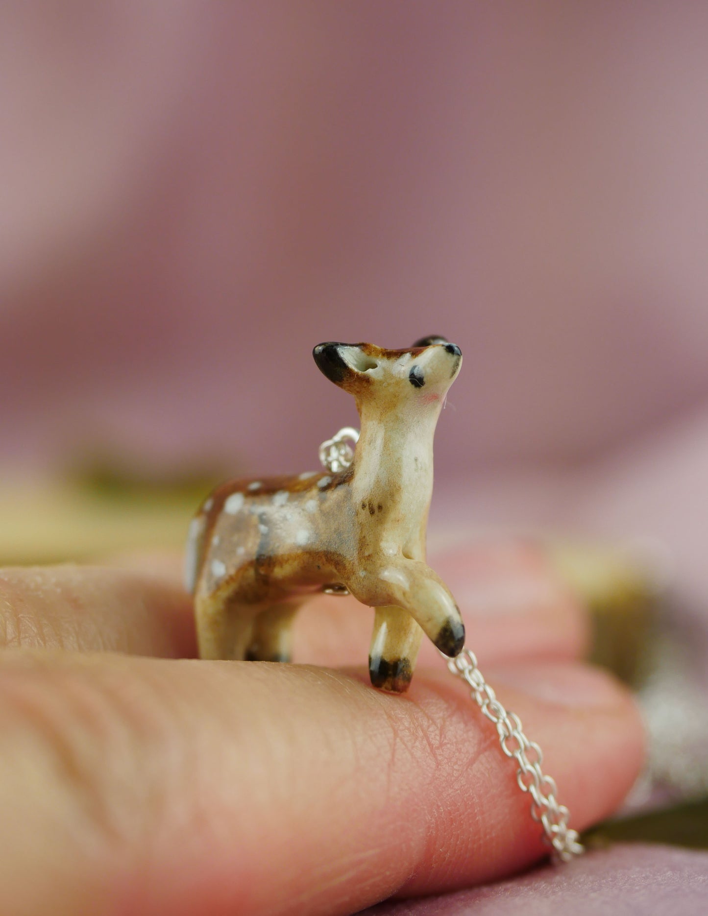 Buttercup the fallow deer pendant and chain