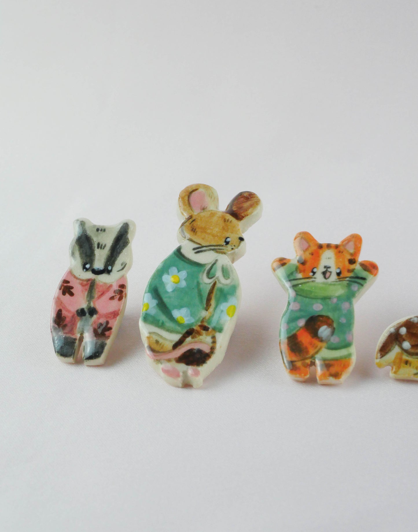 Ceramic Cosy Animal Pins