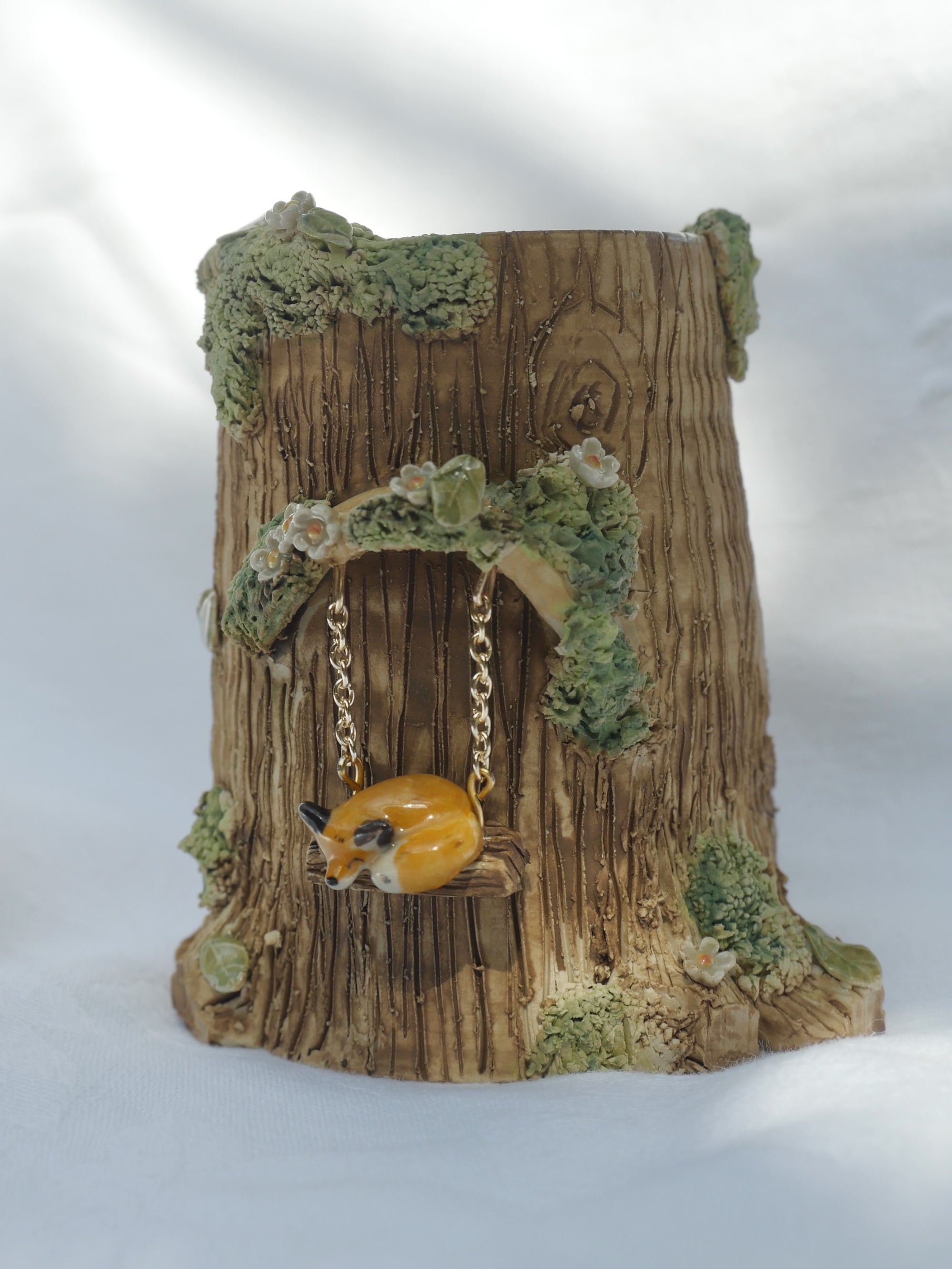 Fox Swing Tree Log Vessel