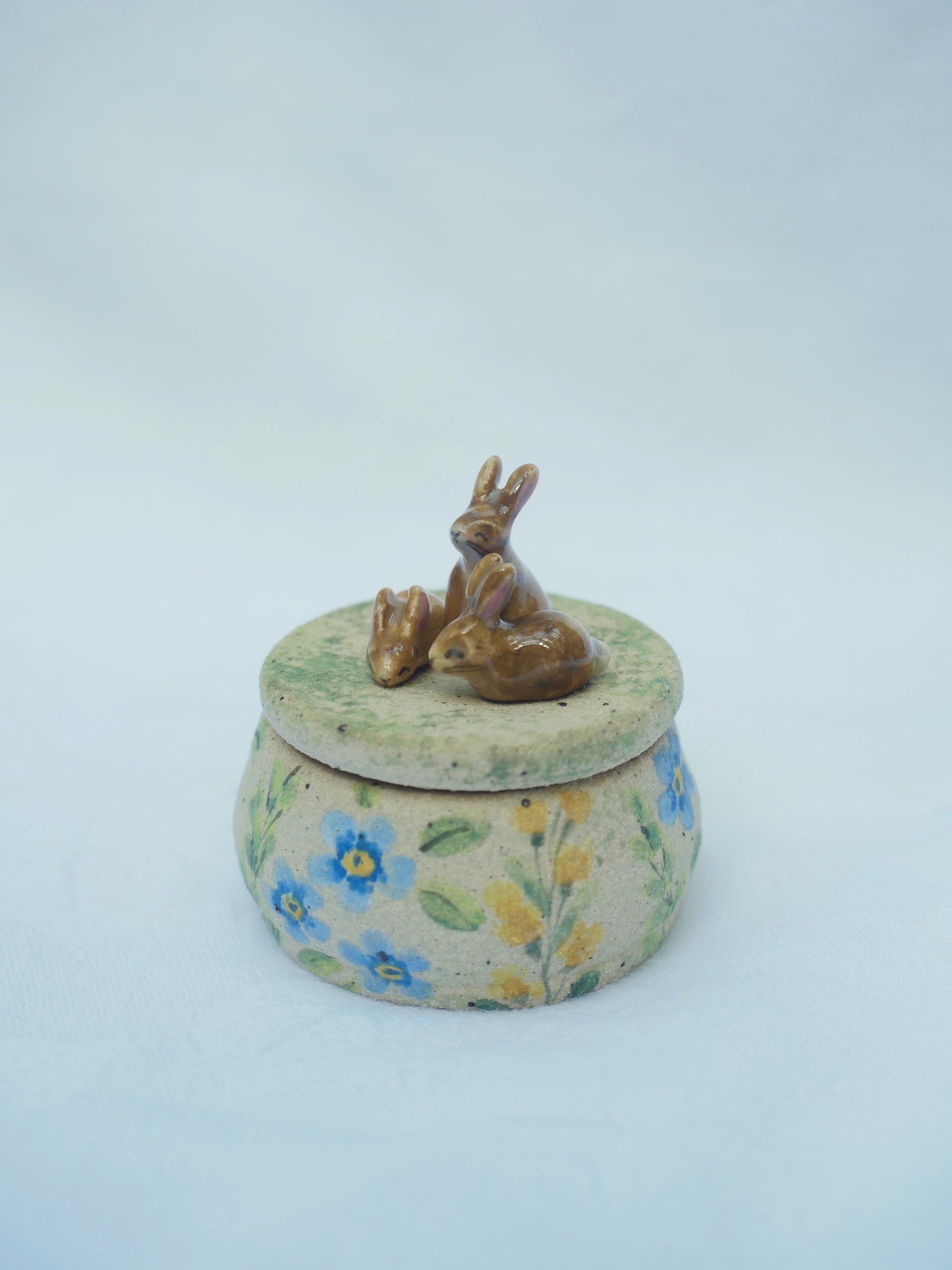 Rabbit Family Trinket Pot