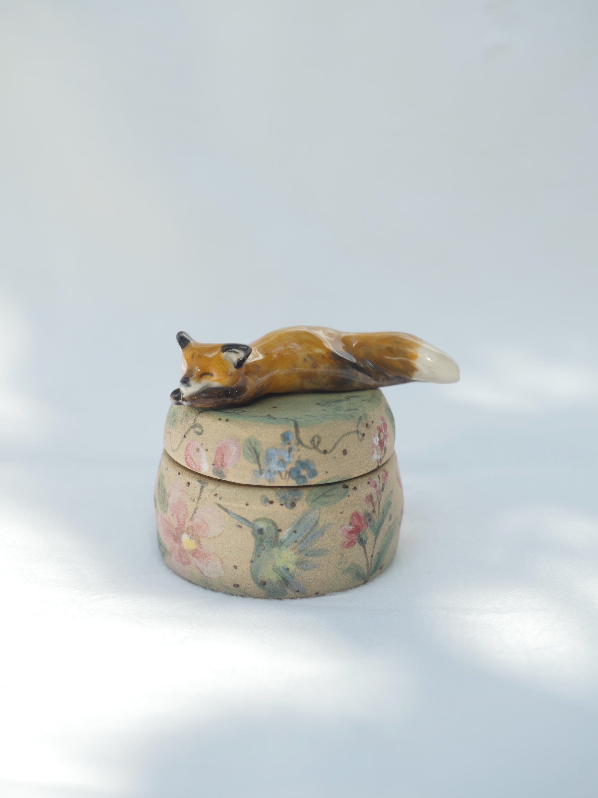 Sleepy Fox Trinket Pot